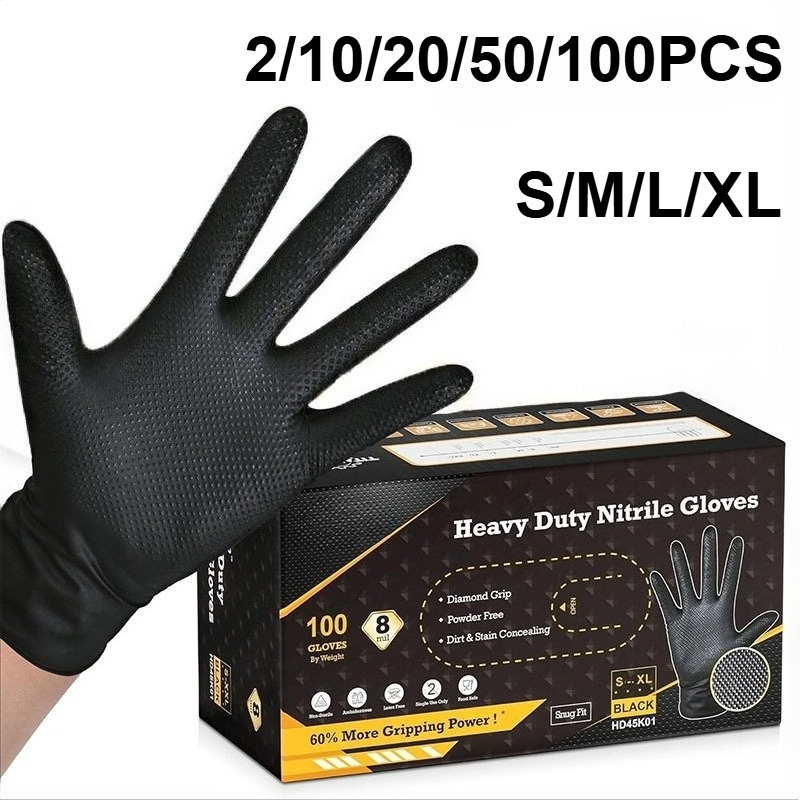 2-100PCS 8mil Heavy Duty Indus - Nitrile Mechanic Glove recension och pris