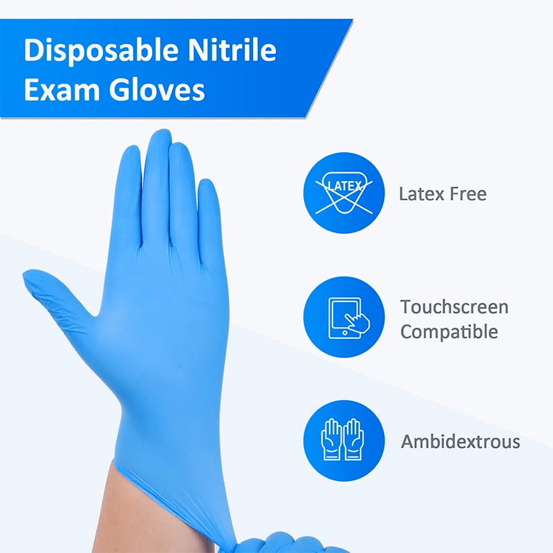 100PCS Blue Nitrile Disposable - Nitrile Mechanic Glove recension och pris