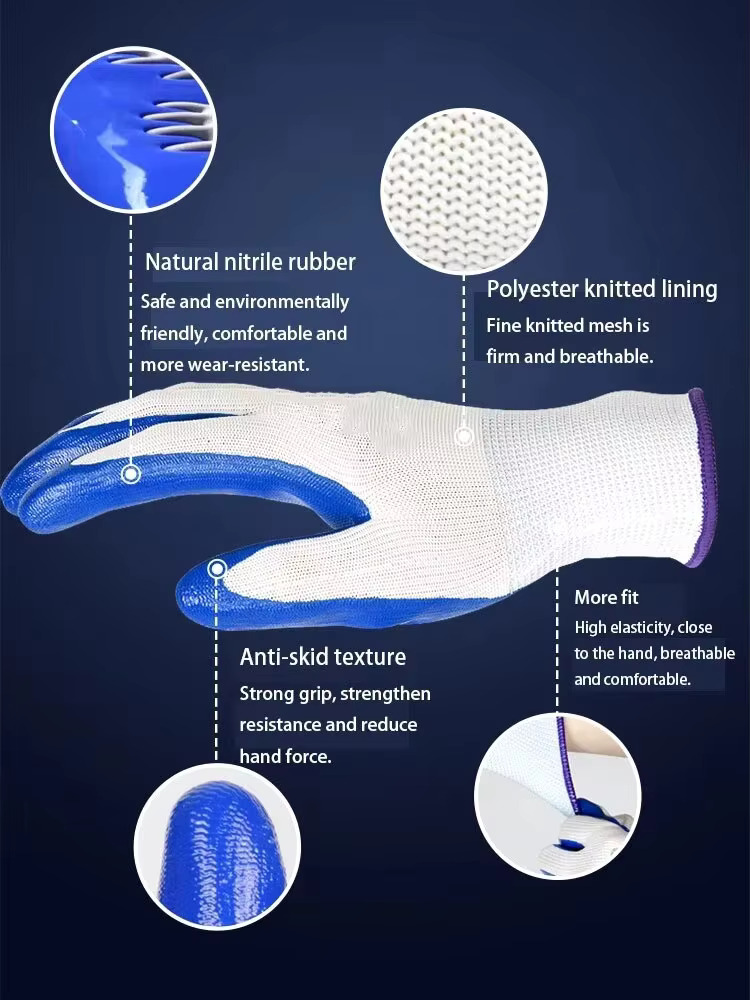 3 Pairs Of Non-slip Wear-resis - Nitrile Mechanic Glove recension och pris