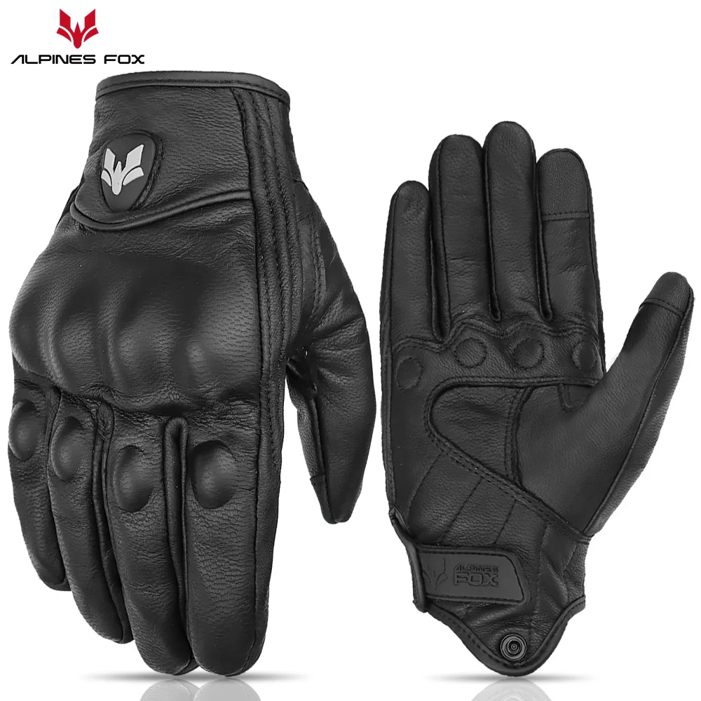 Unisex Vintage Leather Motorcy - Motorcycle Glove Knuckle recension och pris