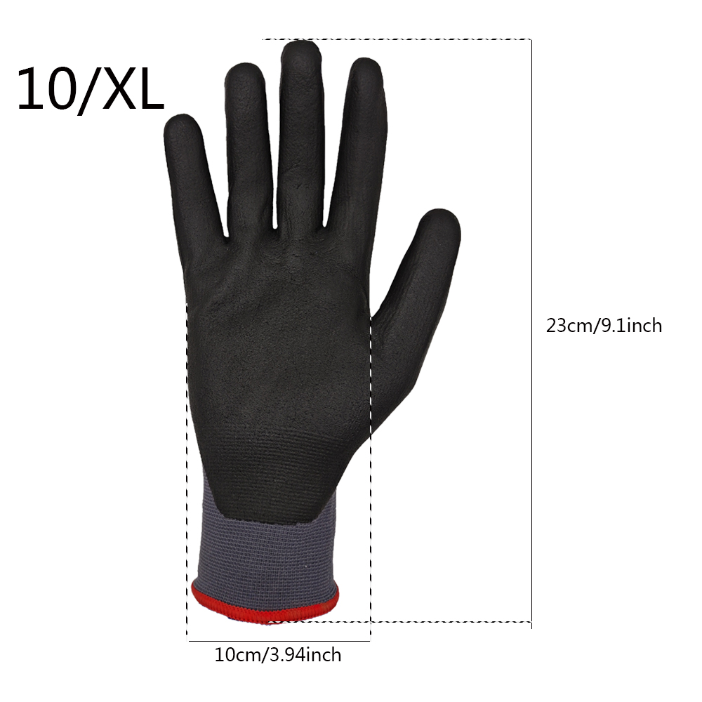 SAFETREE 10Pairs CE  Nylon Saf - Nitrile Mechanic Glove recension och pris